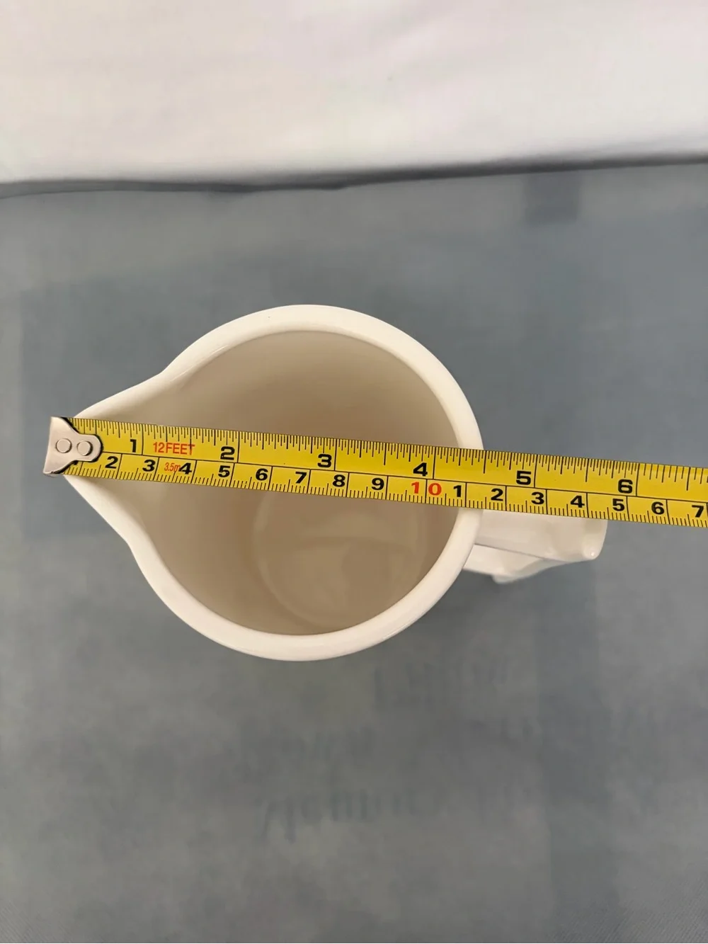 Creative Co-op White Ceramic Measuring Pitcher 0.8L Excellent(F299)